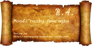 Mosánszky Amaranta névjegykártya